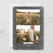 Elegante Frohe Weihnachtsfoto Collage Snowflake  Feiertagskarte (Rückseite)