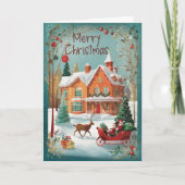 Elegante Frohe Weihnachtsgrüßkarte Feiertagskarte (Vorderseite)