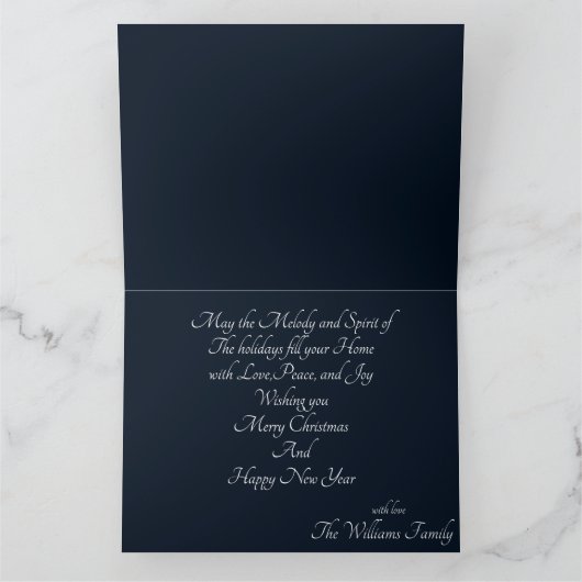 Elegante Frohe Weihnachtskarte mit Botschaft Karte (Innenseite)