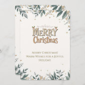Elegante Frohe Weihnachtskarte mit festlichem Foli Einladung (Vorne/Hinten)