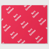 Elegante frohe Weihnachtstexte Vintag Red Template Geschenkpapier (Flach)