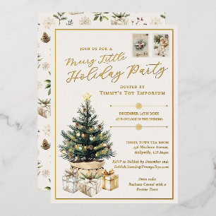 Elegante fröhliche kleine Firmen-Weihnachtsfeier Folieneinladung