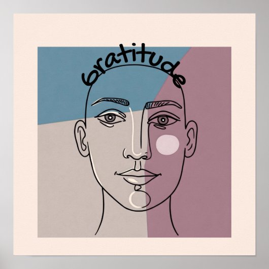 Elegante Frontlinie Zeichnend | Zeitgenössisch "Gr Poster (Vorne)