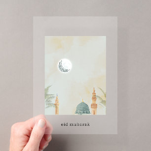 Elegante Frostglas-Acrylkarten zum Eid Mubarak M Acryleinladungen