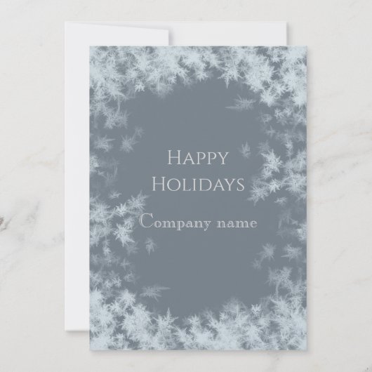 Elegante Frostschneeflocke Feiertag Unternehmen Einladung (Rückseite)