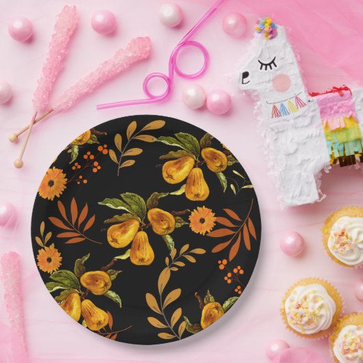 Elegante Frucht- und Berry-Fall/Erntedank-Platte Pappteller (Party)