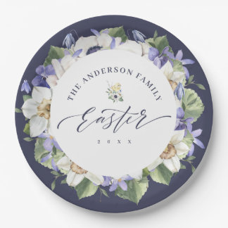 Elegante Frühjahrs-Aquarellplatte Pappteller