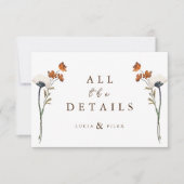 Elegante Frühjahrs-Wildblume - Hochzeitskarte Dankeskarte (Vorderseite)