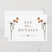 Elegante Frühjahrs-Wildblume - Hochzeitskarte Dankeskarte (Vorne/Hinten)