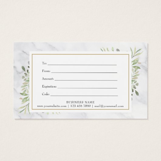 Elegante Frühjahrsgeschenke Blätter Marmorgeschenk (Rückseite)