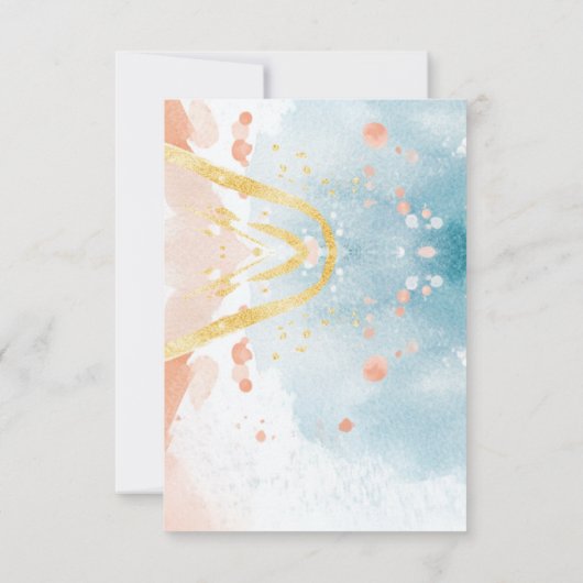 Elegante Frühjahrsgoldenringe Hochzeit RSVP Karte (Rückseite)