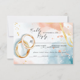 Elegante Frühjahrsgoldenringe Hochzeit RSVP Karte