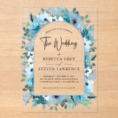 Elegante Frühjahrsheirat mit blühenden Blumen Acryleinladungen (Vorderseite)