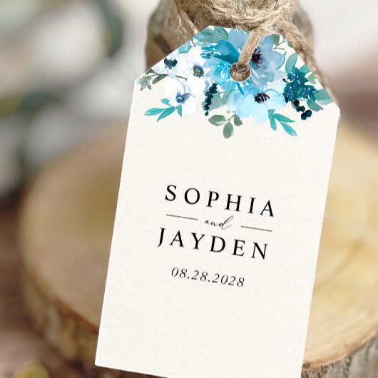 Elegante Frühjahrsheirat mit blühenden Blumen Geschenkanhänger