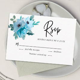 Elegante Frühjahrsheirat mit blühenden Blumen RSVP Karte