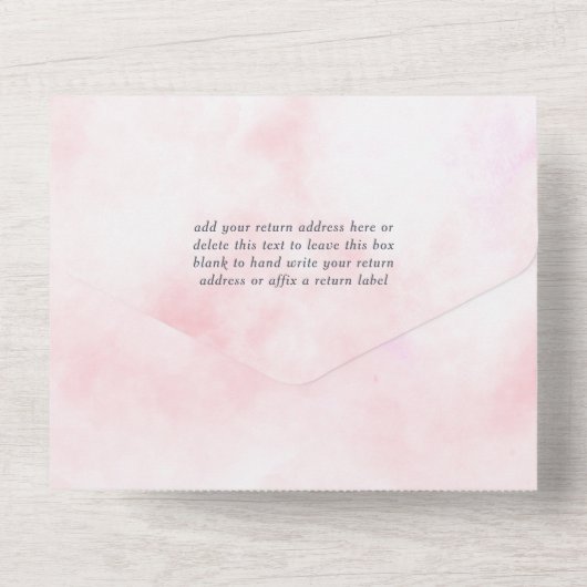 Elegante Frühjahrssommer Wasserfarbenflorale Hochz All In One Einladung (Rückseite)