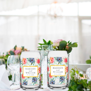 Elegante Frühlings-Boho-Chic-Grün-Wildblume Dosenglas