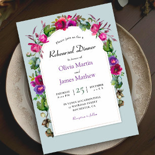 Elegante Frühlings-Sommer-Rosa-Violette-Blumen-Hoc Einladung
