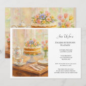 Elegante Frühlings-Teeparty  Einladung (Vorne/Hinten)