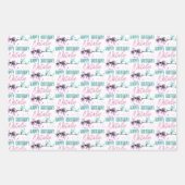 Elegante Frühlingsblossom Rosa Wasserfarben Kunst Geschenkpapier Set (Vorderseite 3)