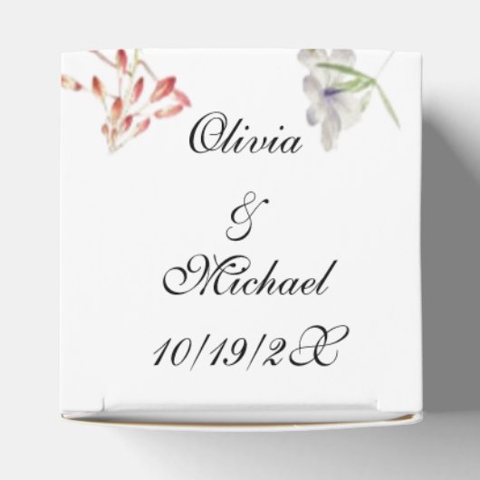 Elegante Frühlingsblumen-Gastgeschenk Hochzeit Geschenkschachtel (Oben)