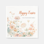 Elegante Frühlingsblumen Happy Oaster Serviette (Vorderseite)