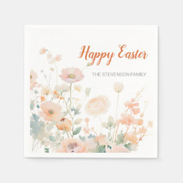 Elegante Frühlingsblumen Happy Oaster Serviette