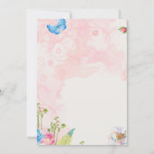 Elegante Frühlingsblumen Hochzeit Einladung (Rückseite)