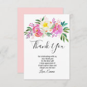 elegante Frühlingsblumen Rosa Flora Dankeschön Kar Einladung (Vorne/Hinten)