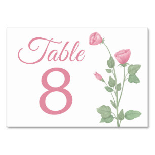 Elegante Frühlingsblumen Rosa Florale Hochzeit Tischnummer
