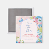 Elegante Frühlingsblumen Save the Date Magnet (Vorderseite/Rückseite)