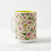 Elegante Frühlingsblumen Zweifarbige Tasse (Vorderseite Links)