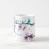 Elegante Frühlingsblüte Rosa Blüte Wasserfarben Ku Kaffeetasse (Mittel)