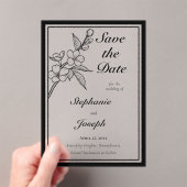 Elegante Frühlingsblüten Hochzeit - Termin vormerk Acryleinladungen (Insitu (Handheld))
