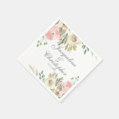 Elegante Frühlingsblütenblüte Pink Peony Wedding Serviette (Ecke)