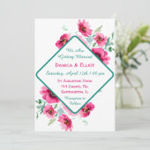 Elegante Frühlingsblütenhochzeit Einladung (Stehend Vorderseite)