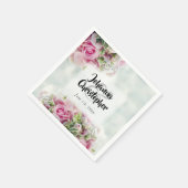 Elegante Frühlingsblütenpink Rosen & Peonies Hochz Serviette (Ecke)