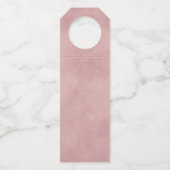 Elegante Frühlingsblütenpink Wasserfarbenhochzeit Flaschenanhänger (Rückseite)