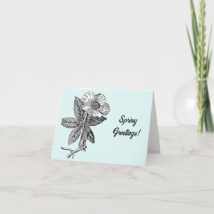Elegante Frühlingserie Blume Botanik Karte