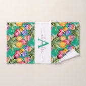 Elegante Frühlingsfarben Tulpen Handtuch Set (Handtuch)
