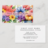 Elegante Frühlingsfarbene Blume Business Cards Visitenkarte (Vorne/Hinten)