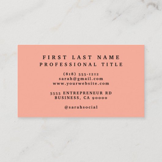 Elegante Frühlingsfarbene Blume Business Cards Visitenkarte (Rückseite)