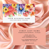 Elegante Frühlingsfarbene Blume Business Cards Visitenkarte