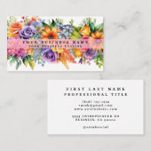 Elegante Frühlingsfarbene Blume Business Cards Visitenkarte (Vorne/Hinten)