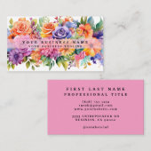 Elegante Frühlingsfarbene Blume Business Cards Visitenkarte (Vorne/Hinten)