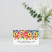 Elegante Frühlingsfarbene Blume Business Cards Visitenkarte (Stehend Vorderseite)