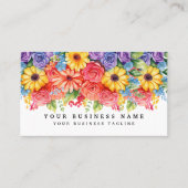 Elegante Frühlingsfarbene Blume Business Cards Visitenkarte (Vorderseite)