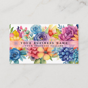 Elegante Frühlingsfarbige Blumen Visitenkarten Visitenkarte