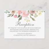 Elegante Frühlingsflora Blush Hochzeitsempfehlung Begleitkarte (Vorderseite)