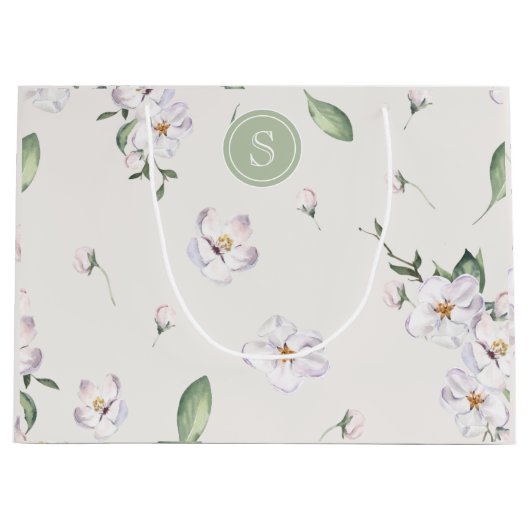 Elegante Frühlingsflora Große Geschenktüte (Vorderseite)